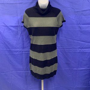 She's Cool Black Gray Short Sleeve Sweater Dress S